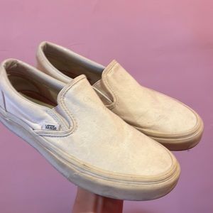 white slip on vans